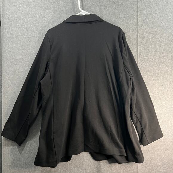 Susan Graver Weekend Regular Marina Knit Blazer Black, Size 3X - Picture 2 of 9